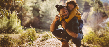 A father and son enjoying time outdoors