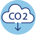 Cloud with CO2 icon